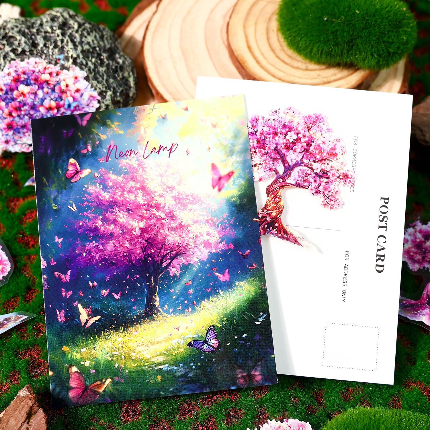 Tree Shadow Love Song PET Stickers - Forest Night Series, 20 Pcs - ViktaShop