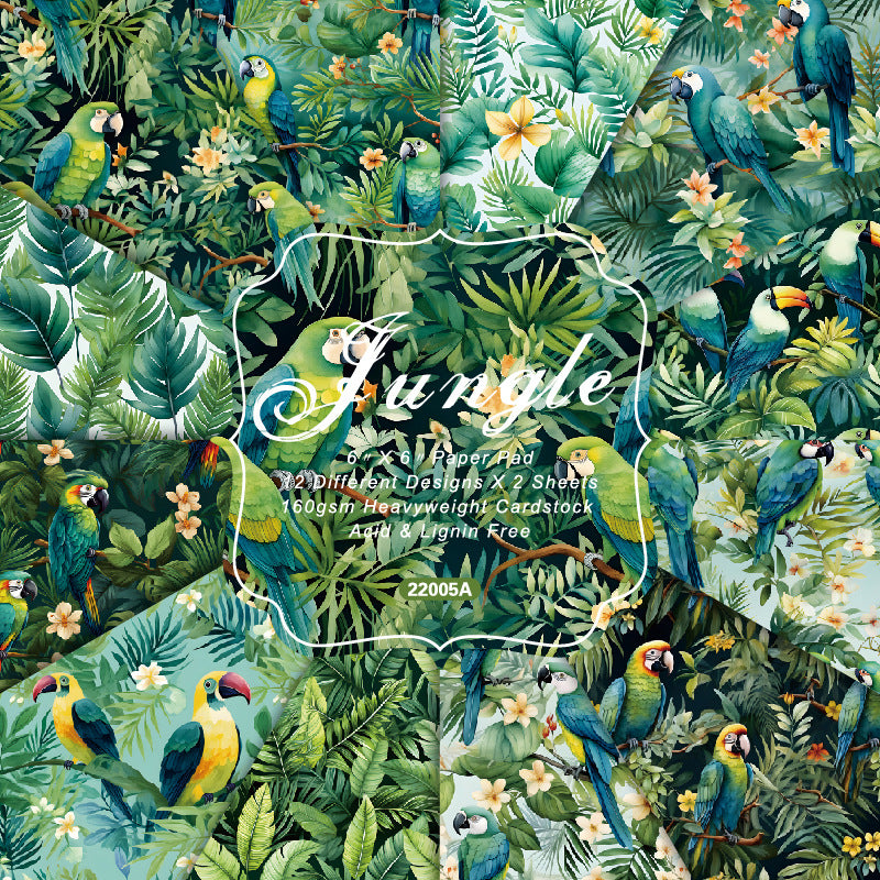 Jungle Background Paper – Single-Sided, 24 Sheets - ViktaShop