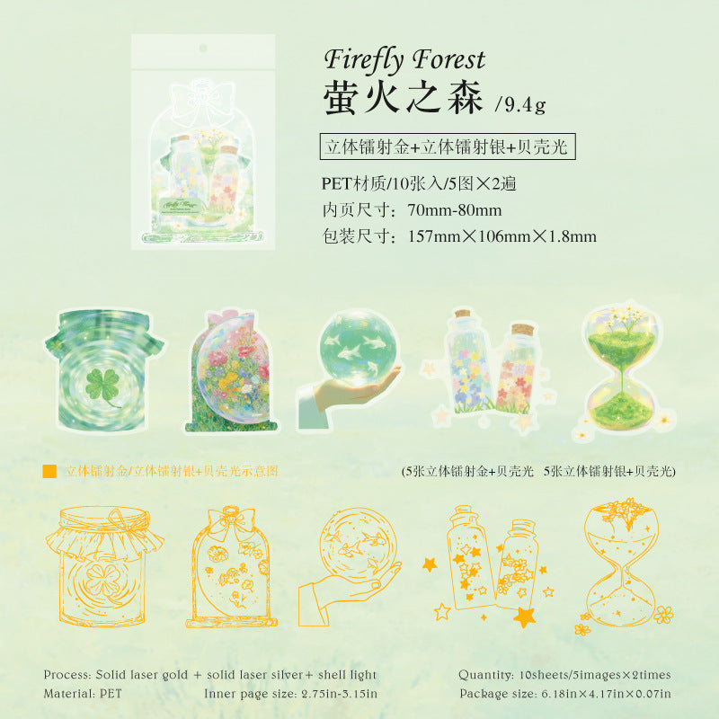 Bottle series PET stickers 10 psc