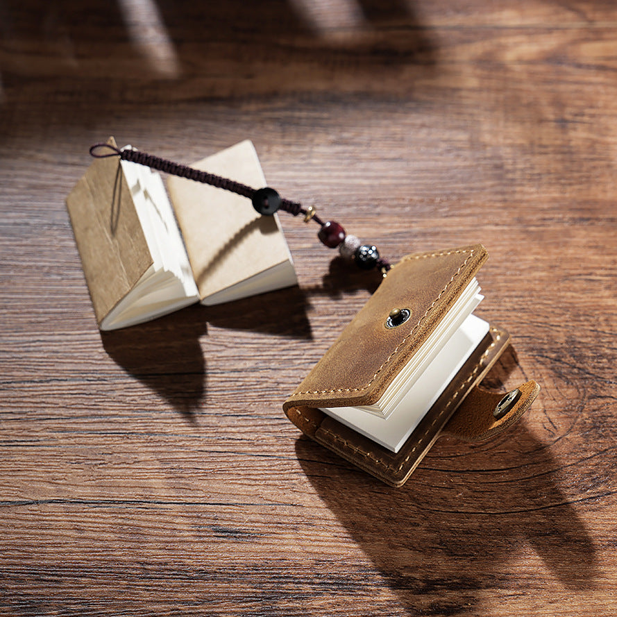 Traveler’s Mini TN Notebook – Handmade Cowhide Pendant - ViktaShop