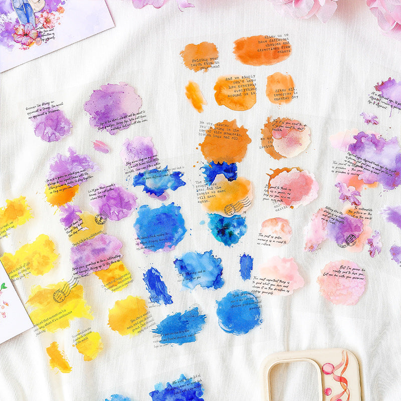 Watercolor Stickers – Colorful Streamer Series, 6 Options - ViktaShop