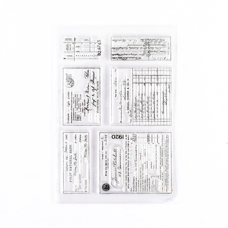 Transparent Retro Silicone Stamp Set – DIY English & Plant Designs - ViktaShop