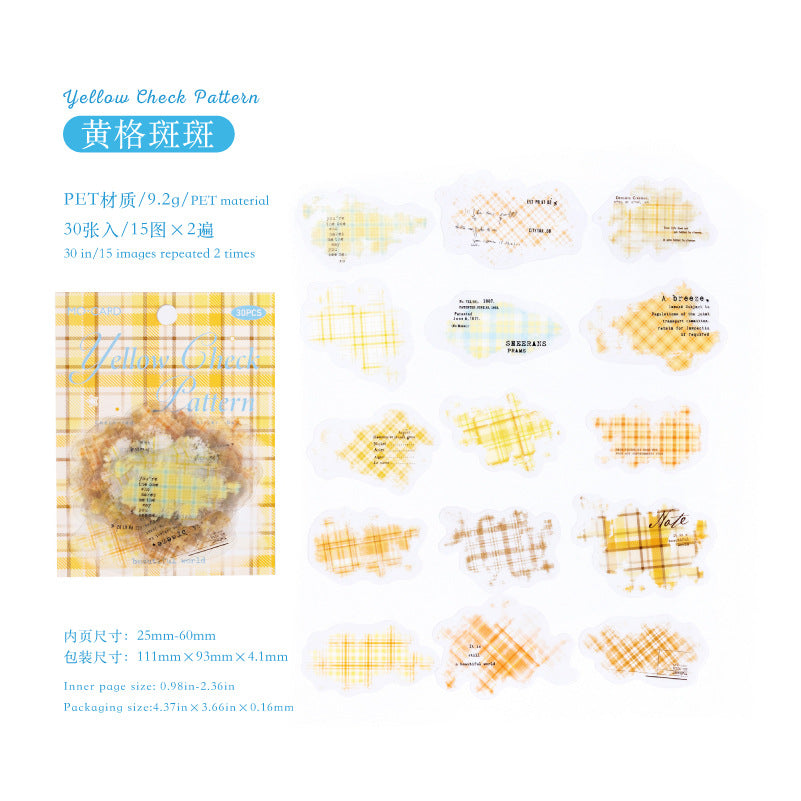 Ink Watercolor Gradient Pet Sticker 30 Pcs