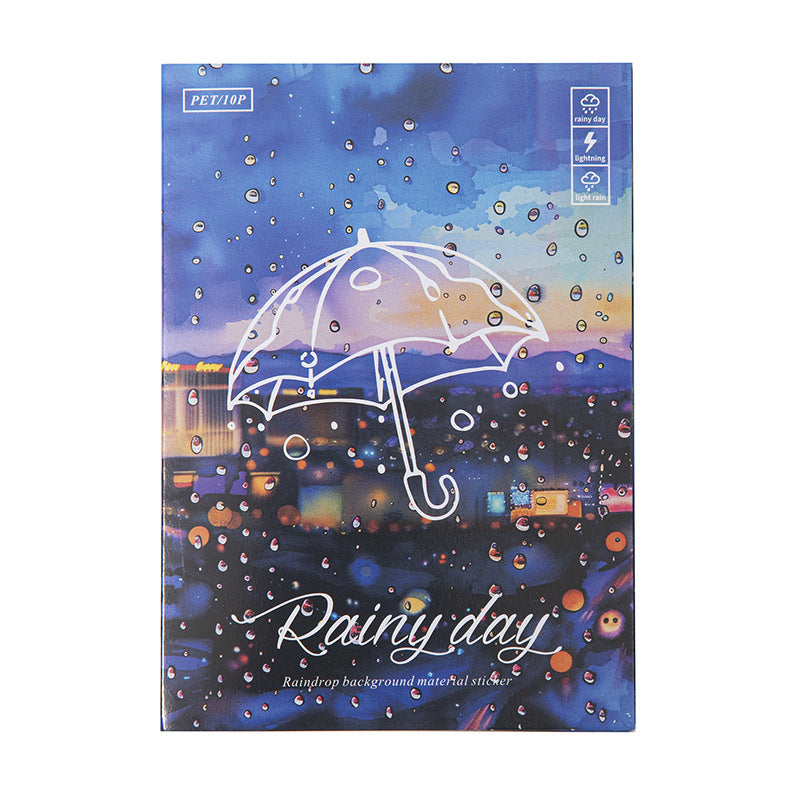 Rainy season time PET stickers 10 psc