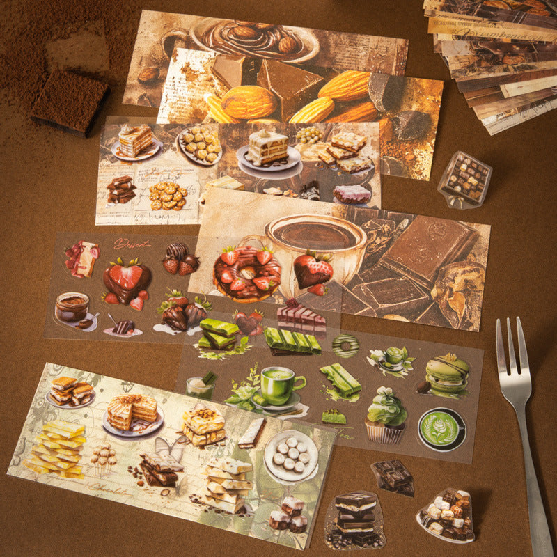 Boxed Double Material Die-Cut Stickers - Music Box Food Theme - ViktaShop