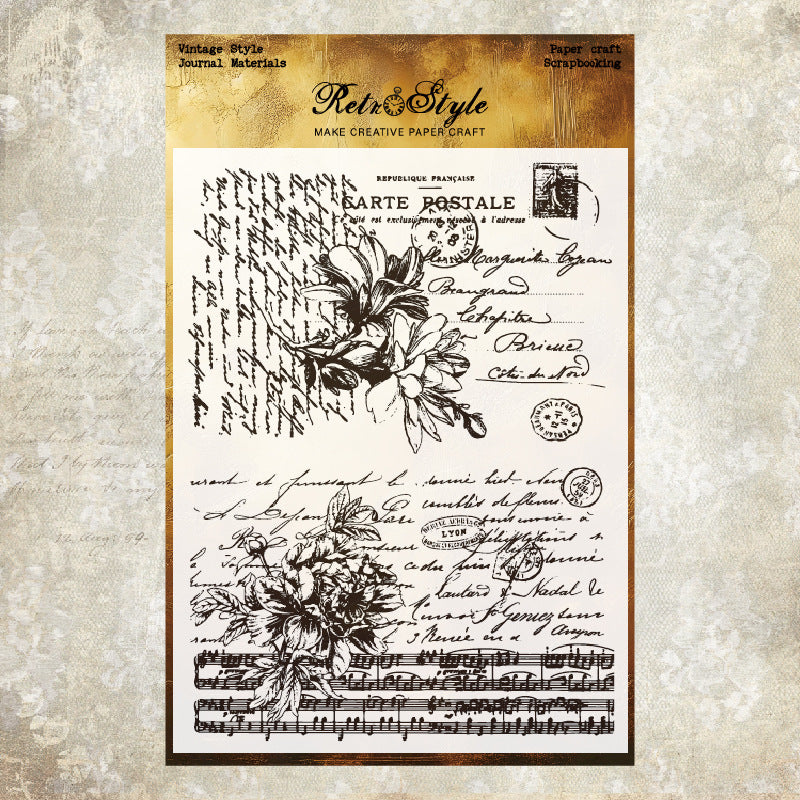 Retro Background Transparent Silicone Stamp
