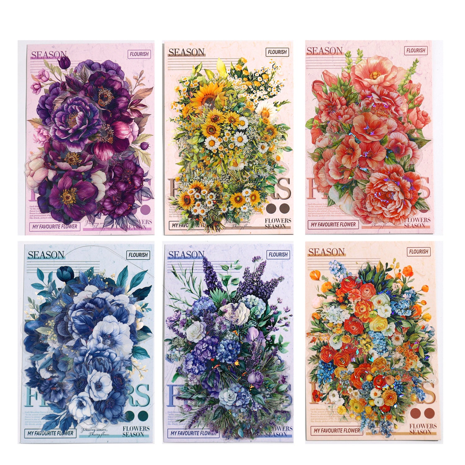 Seasons Flowers Series PET Stickers - ViktaShop