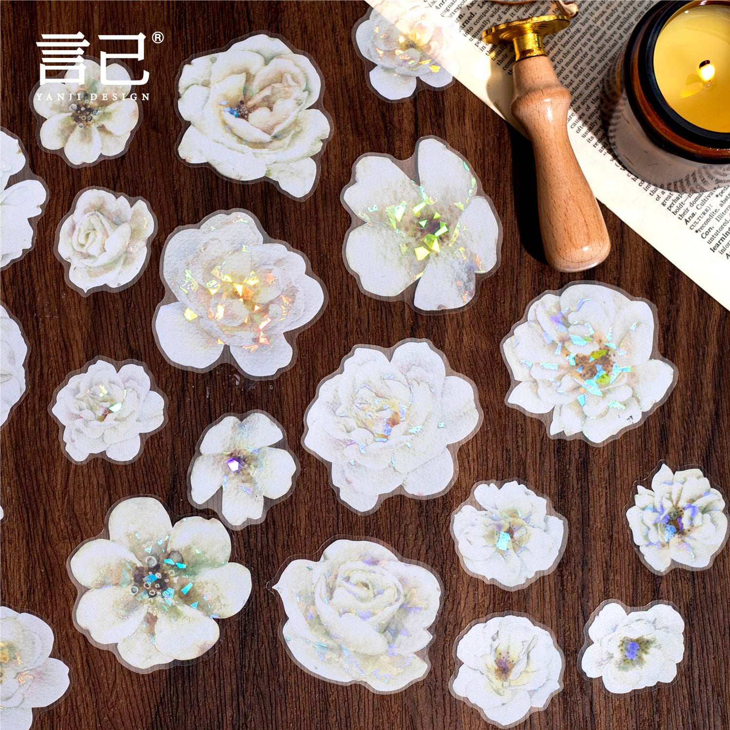 Garden Series PET Material Sticker Pack – Flower Narrative, 20 Pcs - ViktaShop