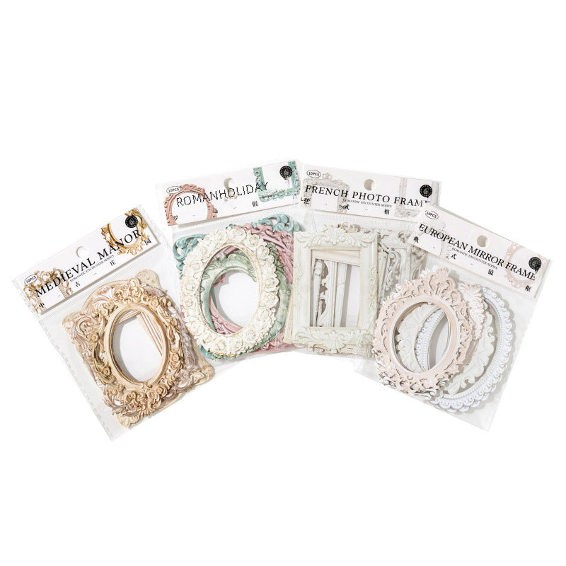 Vintage Hollow Frame Stickers, 10 Pcs - ViktaShop