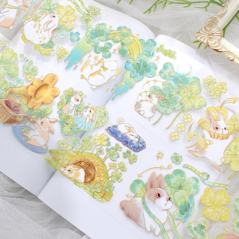 Cute Animal PET Journal Tape Set - Floral & Hemp Stickers, 2m - ViktaShop