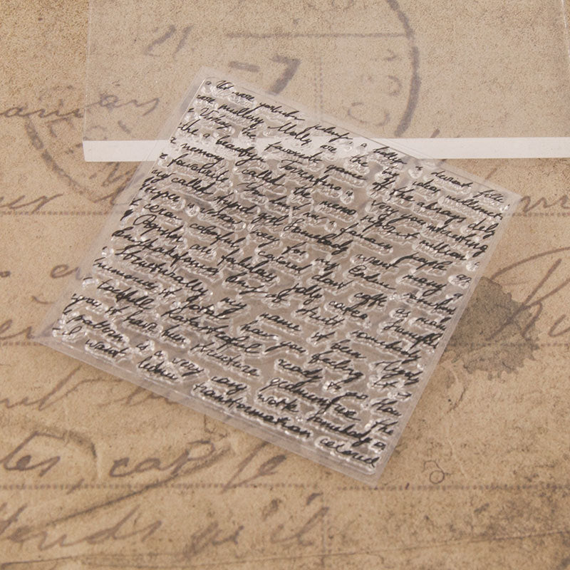 Transparent Silicone Stamp – Text Background DIY Journal Seal - ViktaShop