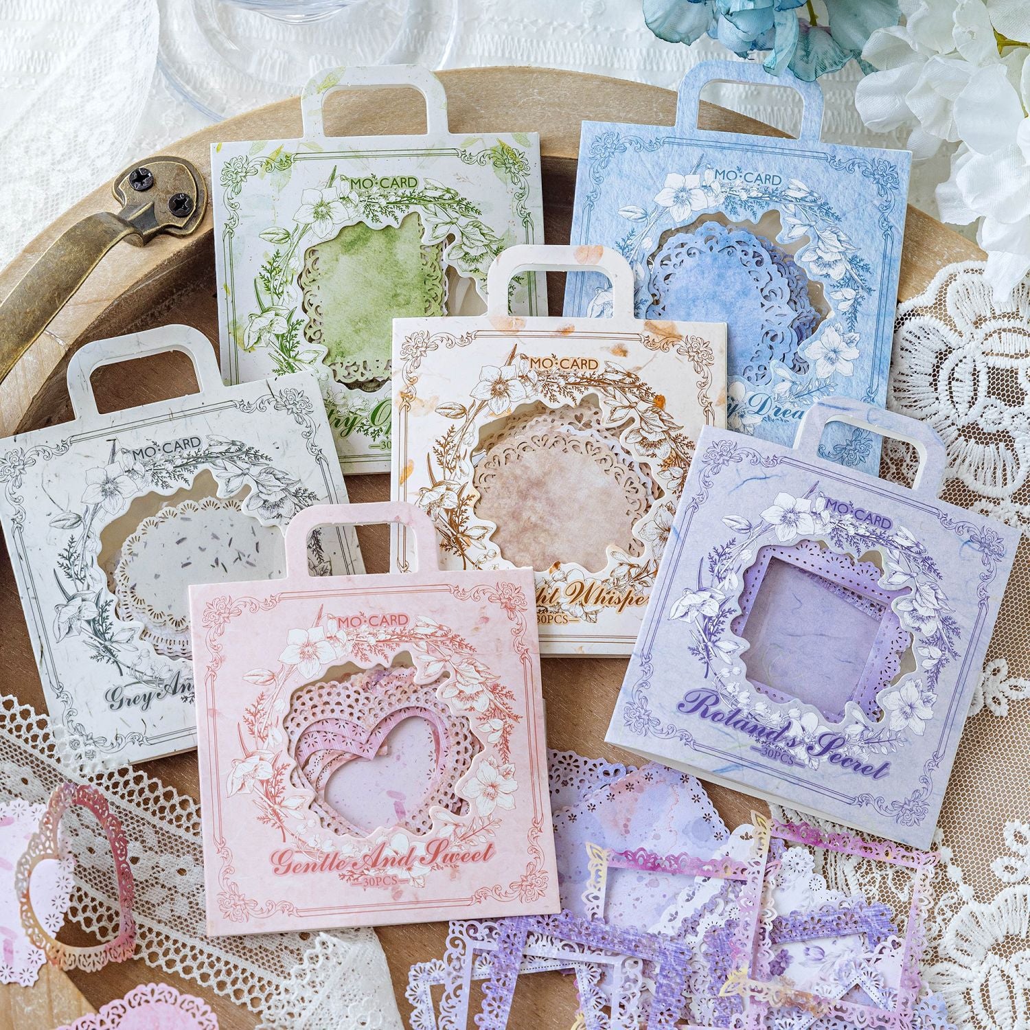 Hollow Border Card – Lace Light & Shadow Series, Light Retro Material - ViktaShop