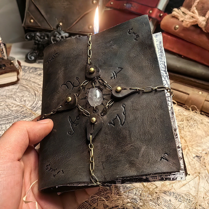 Magic Theme Notebook – Retro Handmade Cowhide Journal - ViktaShop