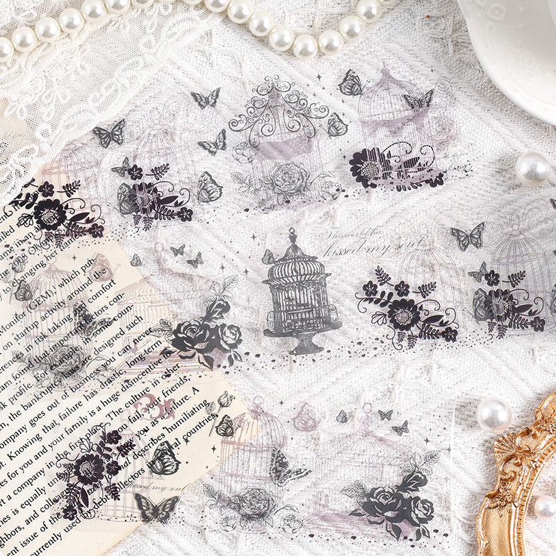 Shadow Silk Lace Tape – Transparent PET DIY Journal Frame Sticker - ViktaShop