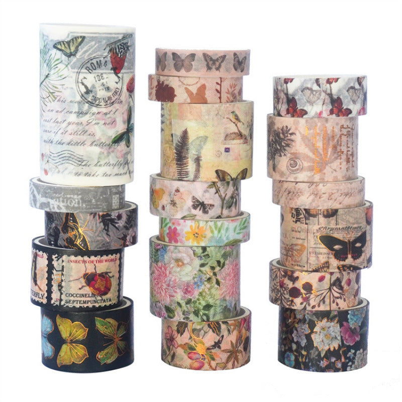 Butterfly Forest Plant Flower Retro Washi Tape – DIY Handbook Tape - ViktaShop