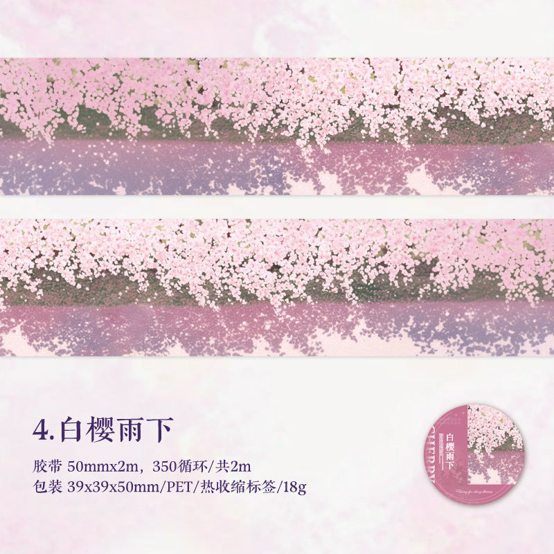 Twilight Cherry Blossom Tape – Landscape Decorative Sticker Tape, 2m - ViktaShop