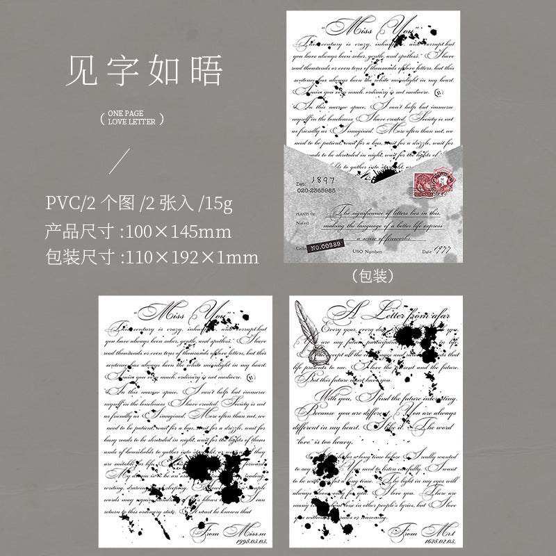 Love Letter Transfer Sheet - English Theme, 6 Options - ViktaShop
