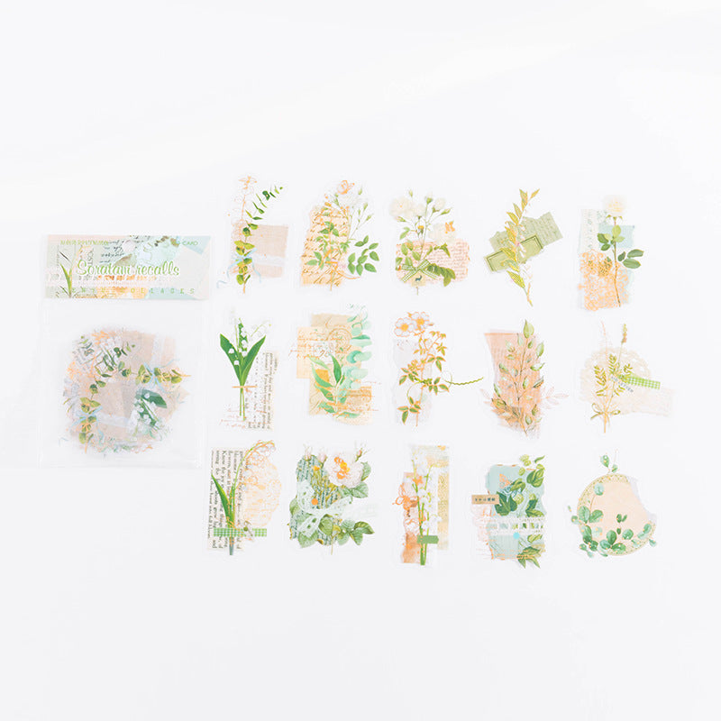 Bronzing PET Flowers Stickers for Scrapbooking - ViktaShop