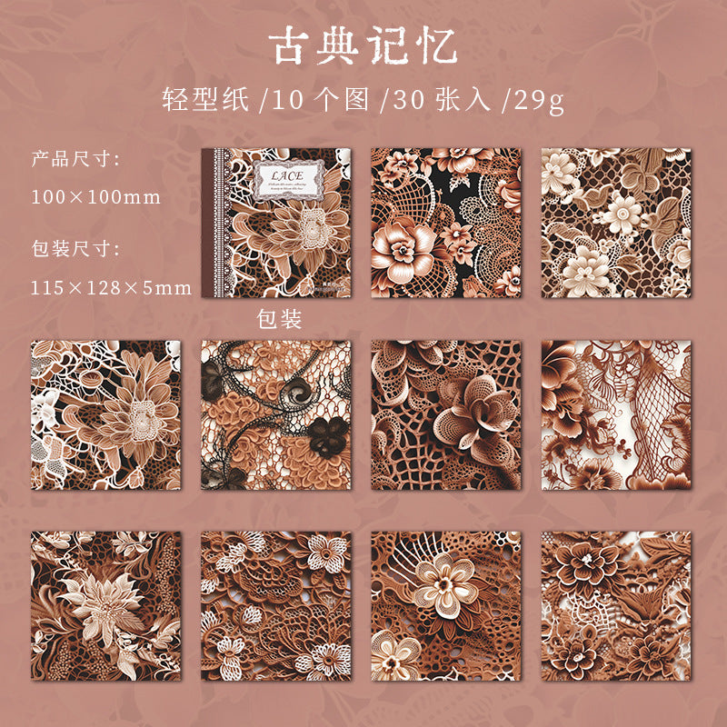 Creative Lace Texture Backing Paper – Lace Series, 6 Options - ViktaShop