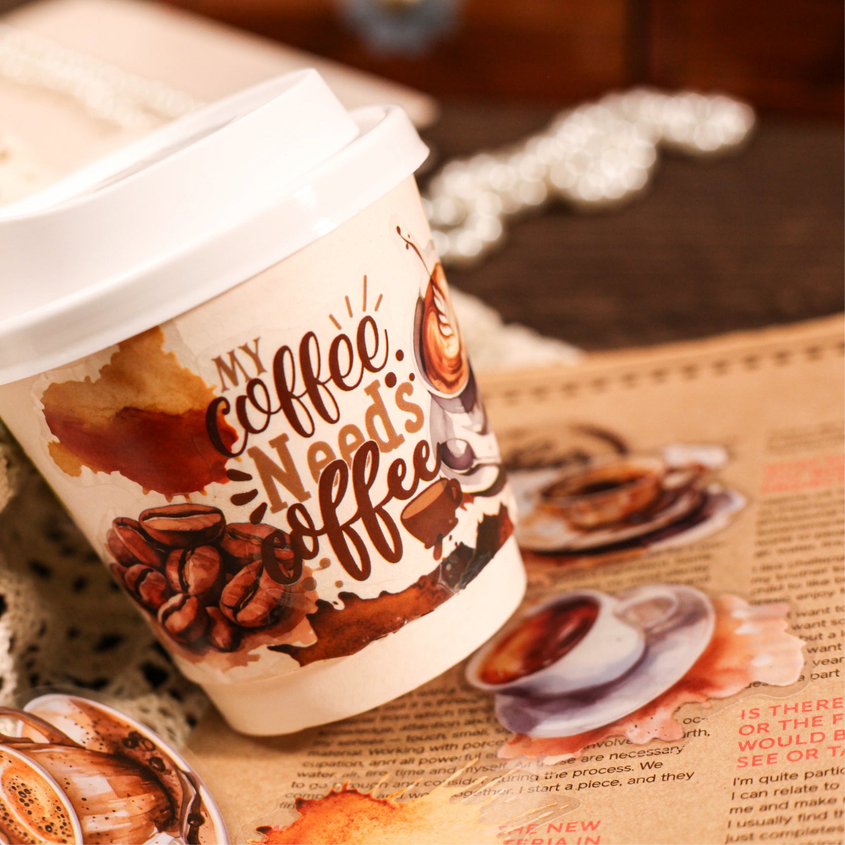 Creative DIY Coffee Town Sticker Tape Series, Retro, Modern Minimalist - ViktaShop