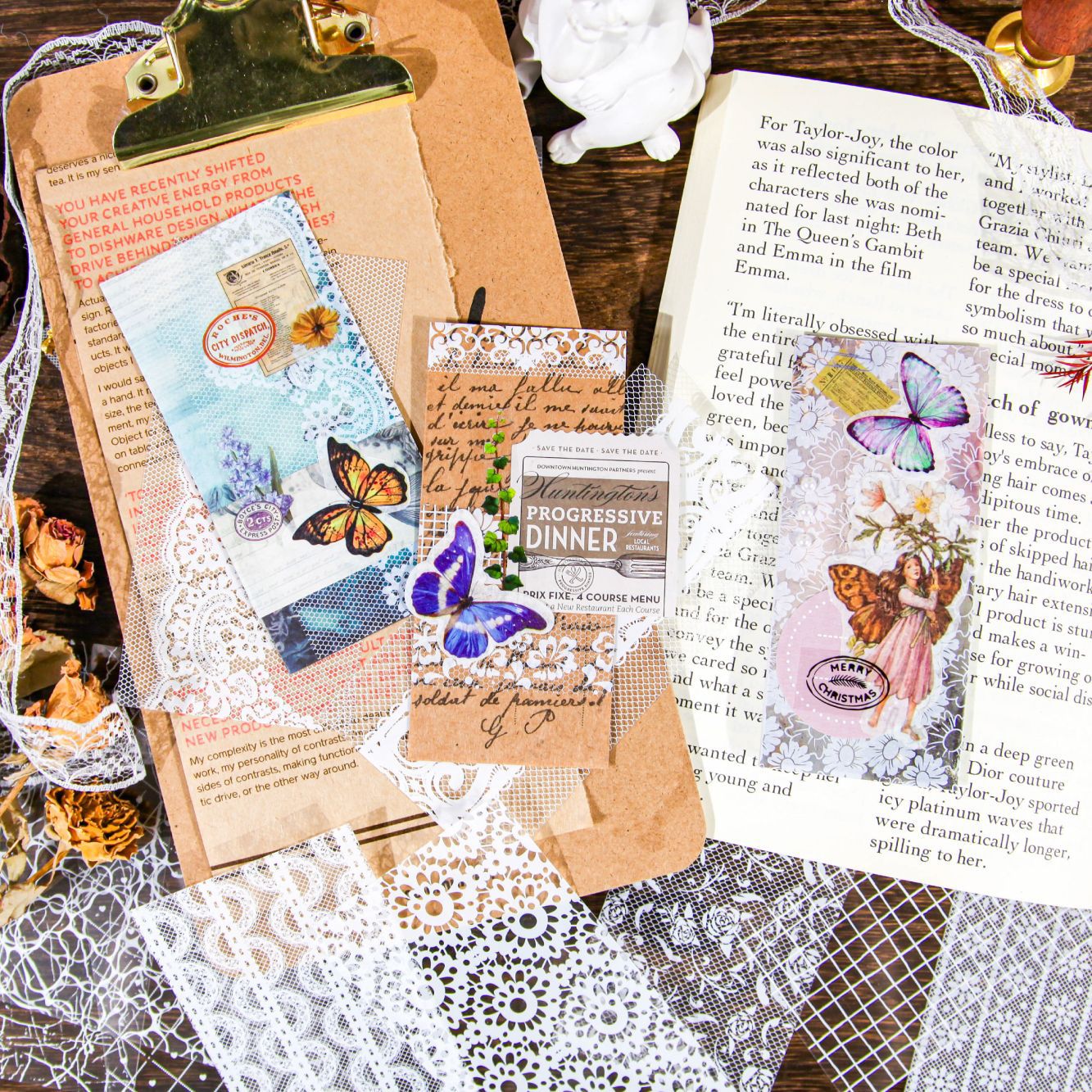 PET Stickers – Lace Language Series, DIY Frame & Background Material - ViktaShop