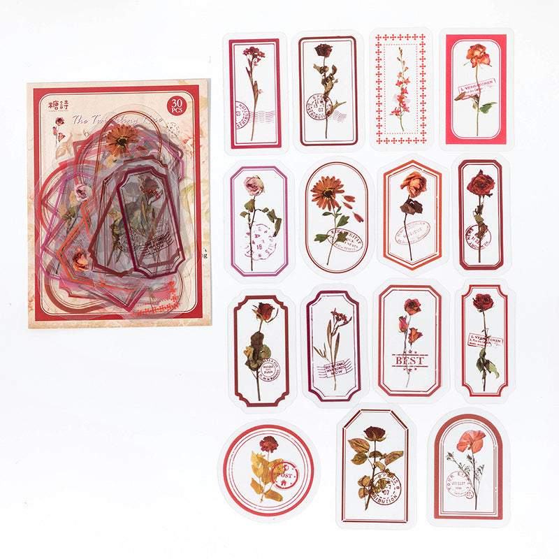 Fog Flower Series, PET Sticker Pack, Plant Theme, 30 Pcs - ViktaShop