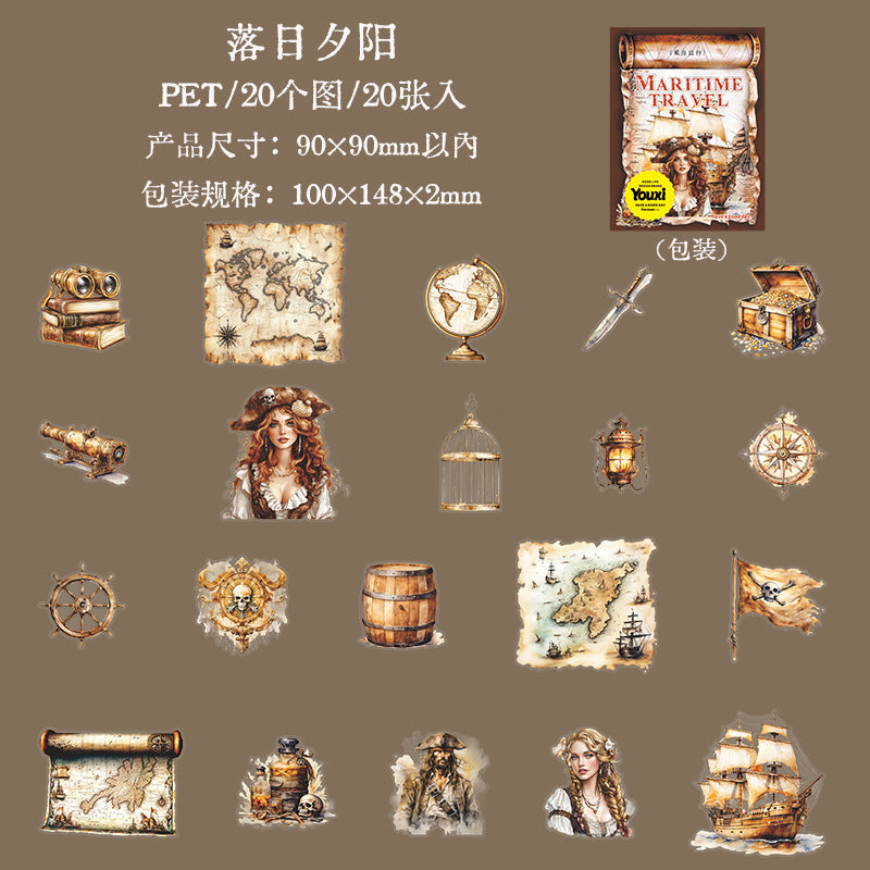 PET Stickers Sailing Travel 10 psc
