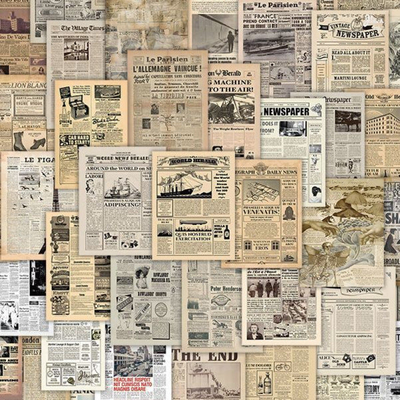 Retro Sheepskin Newspaper Stickers – British Nostalgia, 6 Options - ViktaShop