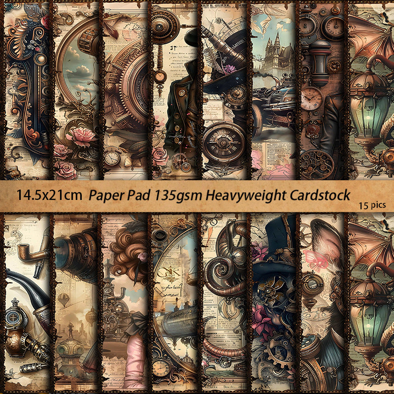 Abstract Mechanical Wind Pattern Paper - Weird World Series, 15 Sheets - ViktaShop