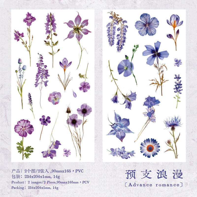 Romantic Series Transfer Stickers - Flower Themes - ViktaShop