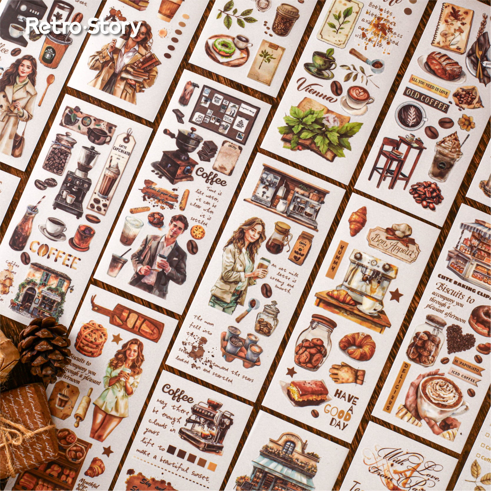 Coffee Notes Series Stickers, 6 Options - ViktaShop