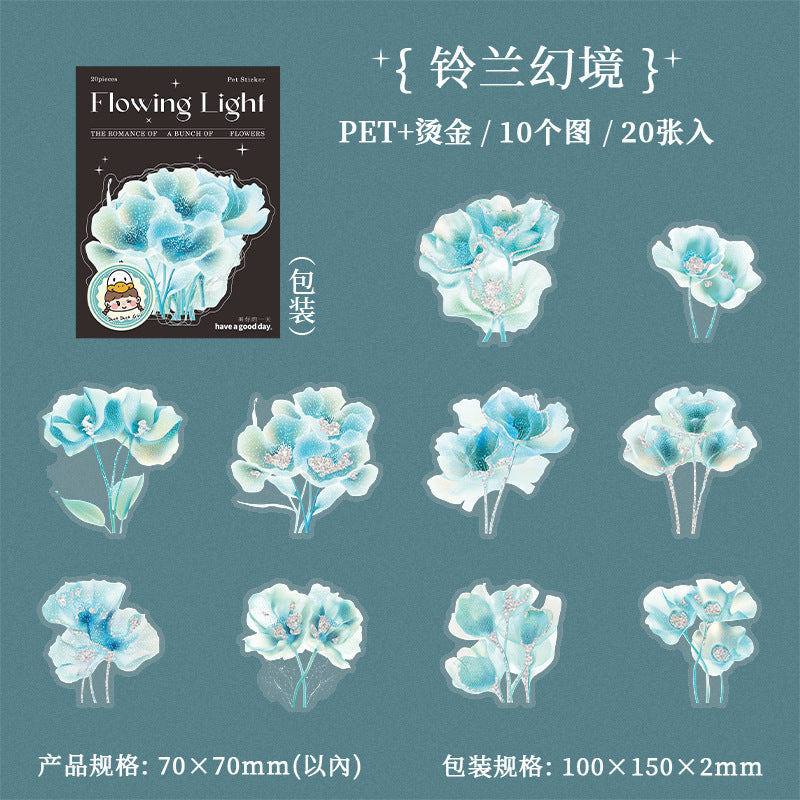 Pack Streamer Flower House Series PET Stickers 20 Psc