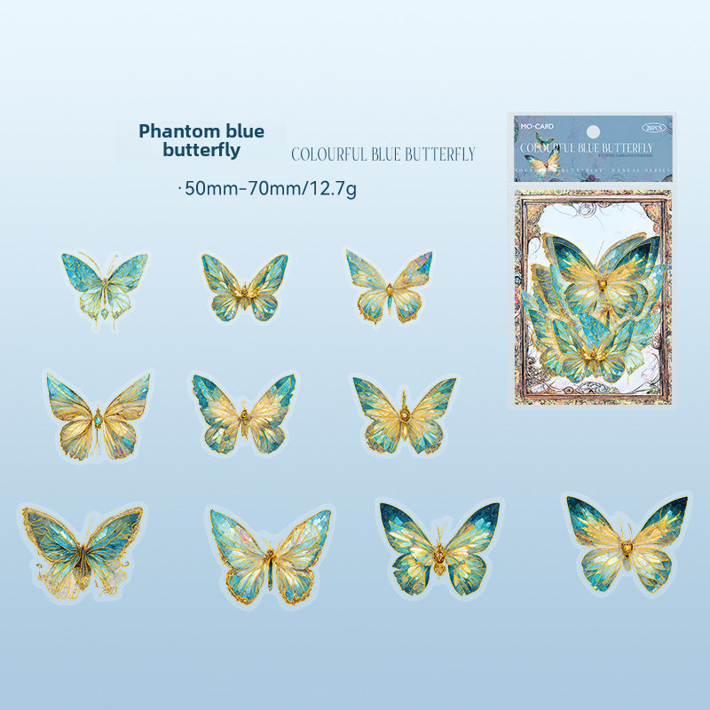 Ice Crystal 3D Butterflies Stickers – PET Decorative Stickers - ViktaShop