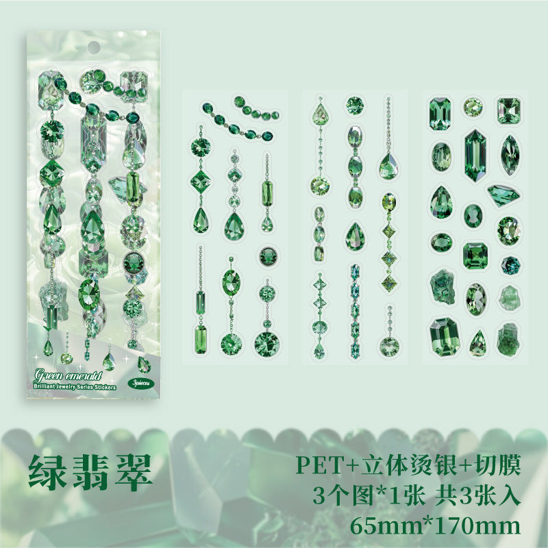 Brilliant Gemstone Hot Stamping, Crystal Stickers, 3 Pcs - ViktaShop