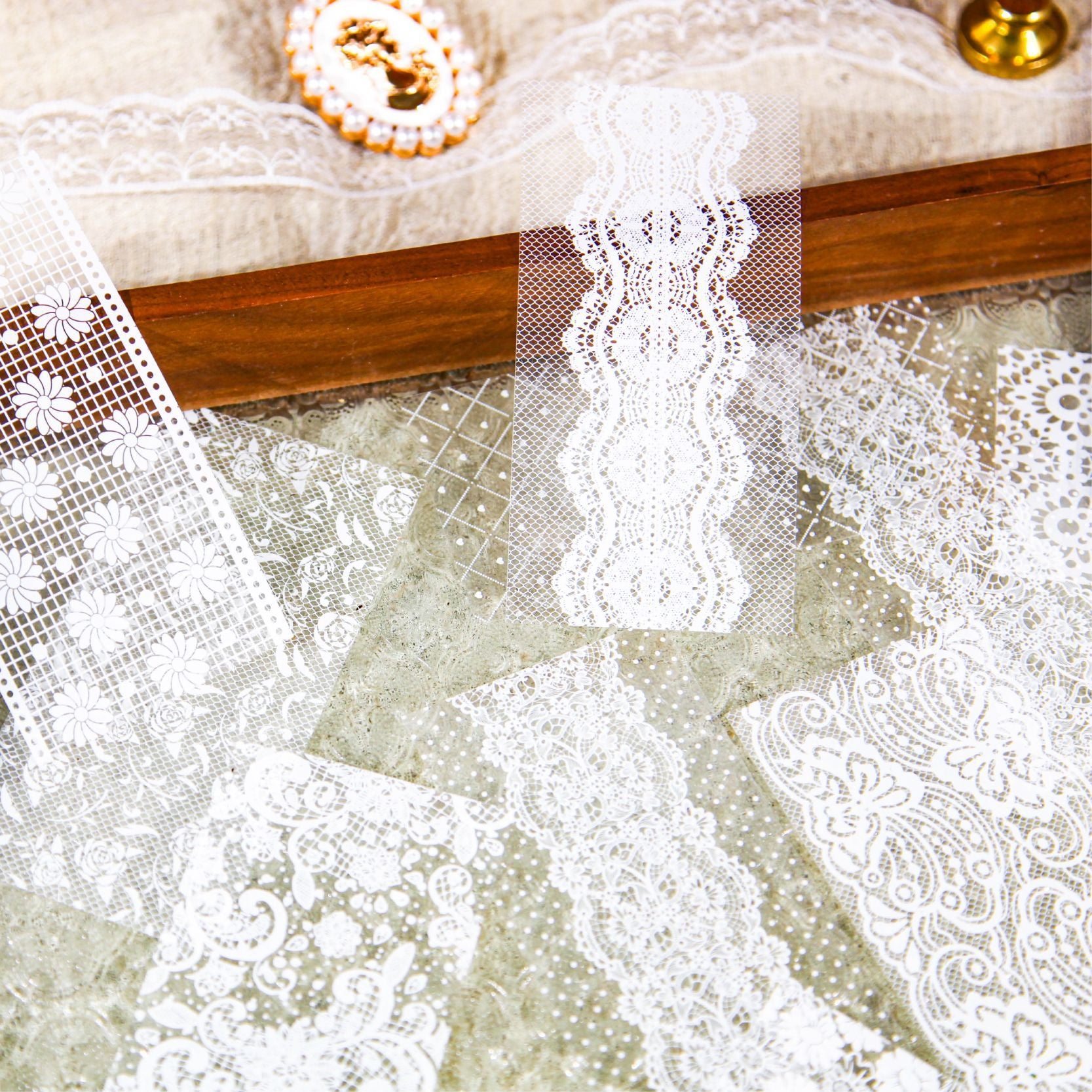 PET Stickers – Lace Language Series, DIY Frame & Background Material - ViktaShop