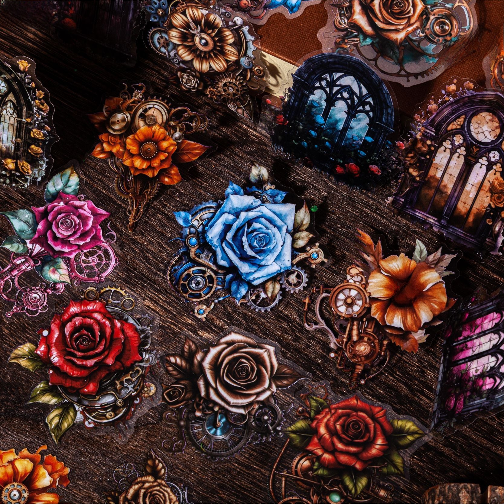 Creative PET Stickers Series, Evil Flowers Decorative Material for DIY - ViktaShop
