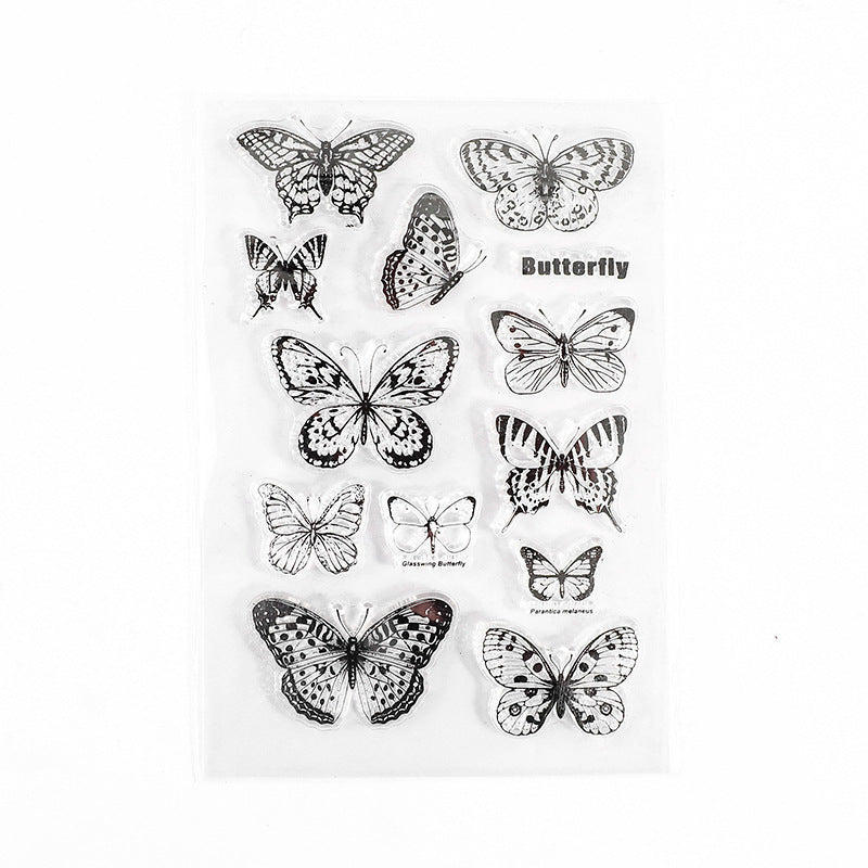 Transparent Retro Silicone Stamp Set – DIY English & Plant Designs - ViktaShop