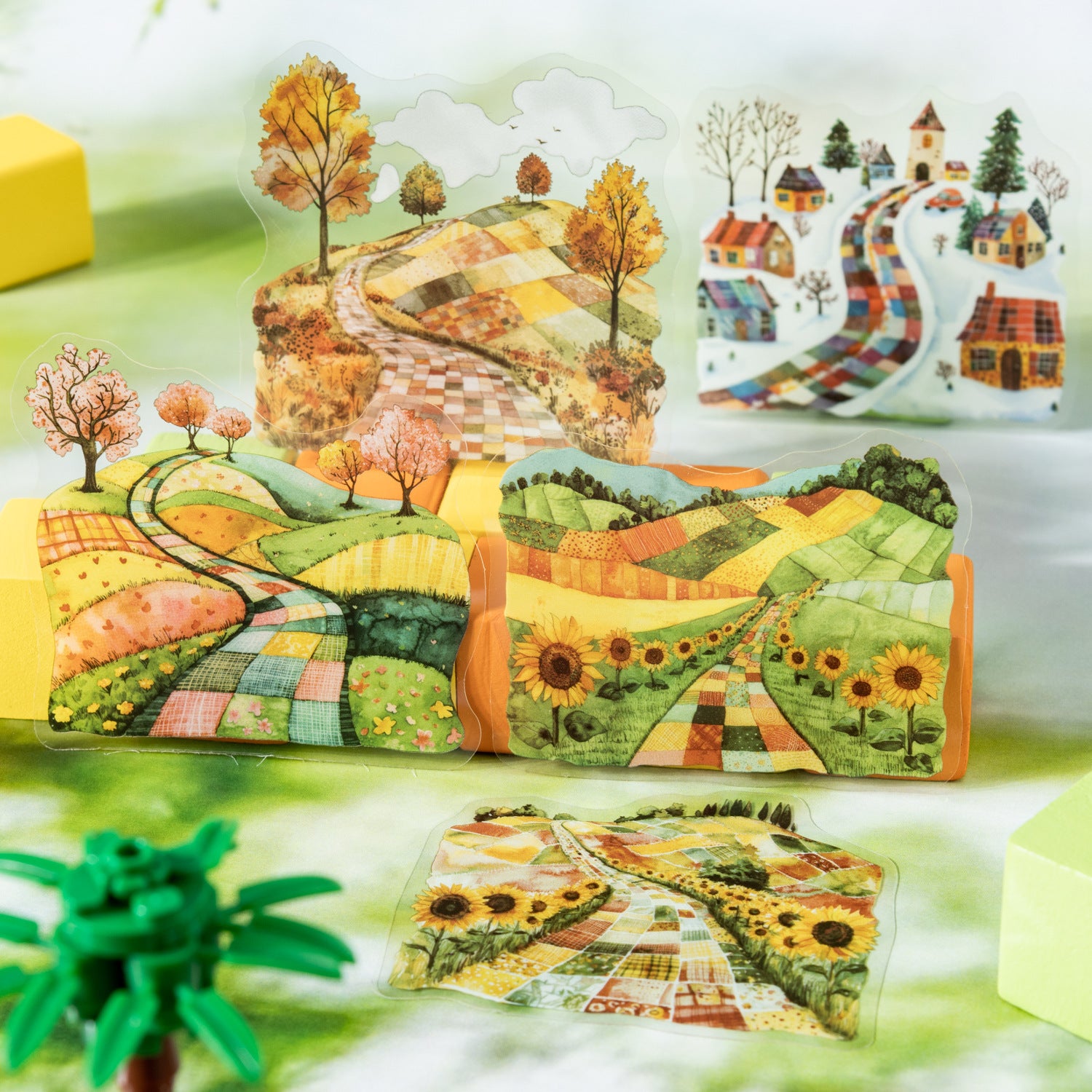 Four Seasons Series Splicing Landscaping Large Size Pet Sticker Pack 20 Psc