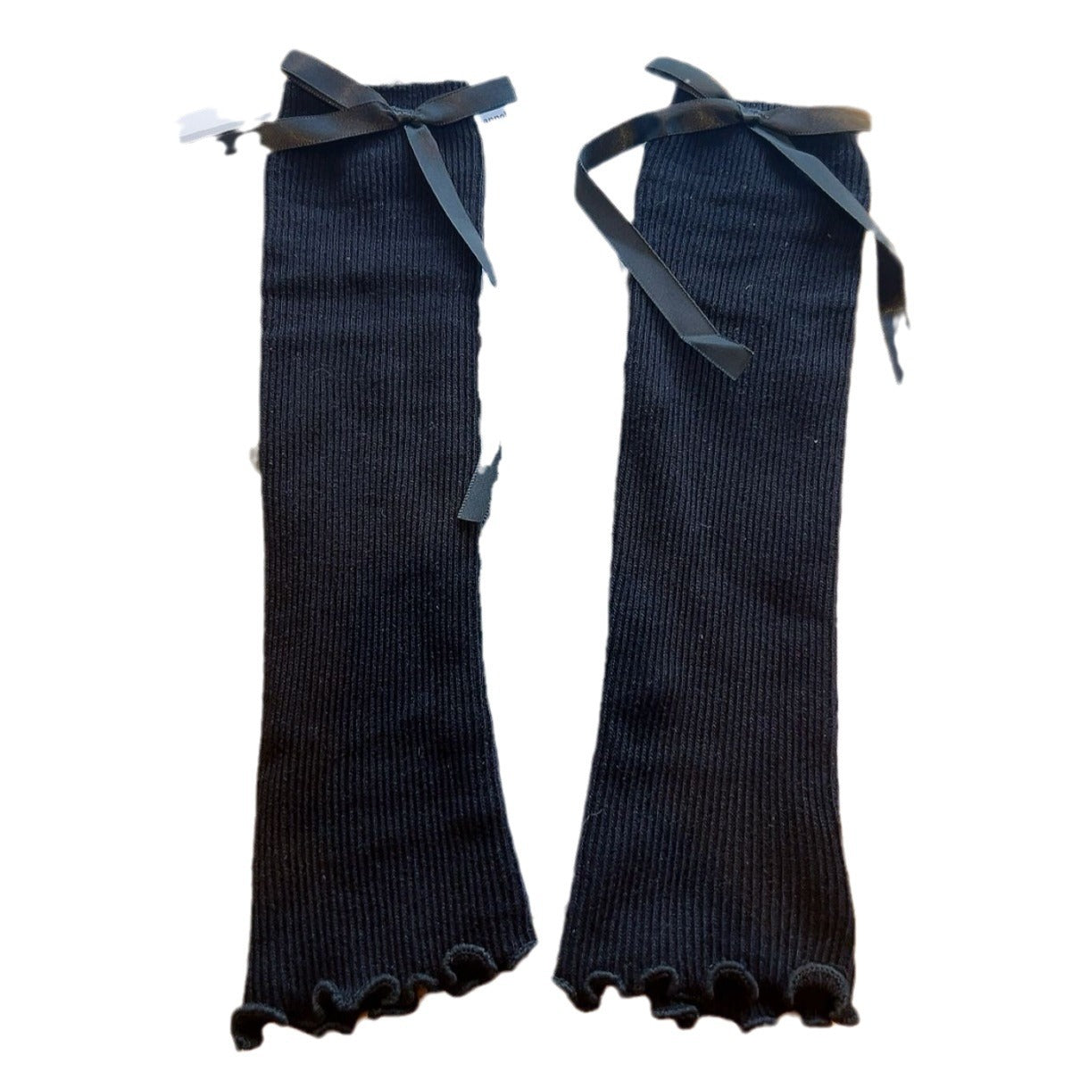 Korean Style Knitted Arm Sleeve, Bow Detail - ViktaShop