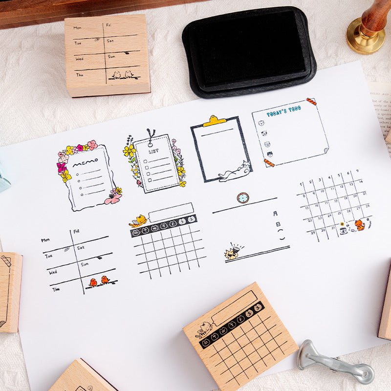 Hand Account Wooden Seal - Week, Month, Day Planner - ViktaShop