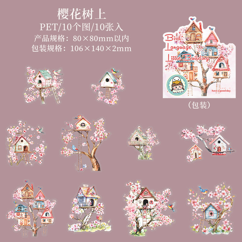 Birdsong Series Landscaping Pet Stickers 6 Styles 10 psc