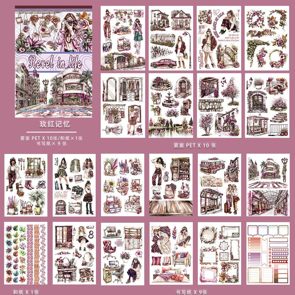 Magic Retro Art PET Sticker Book – European Character & Fairy Tale - ViktaShop