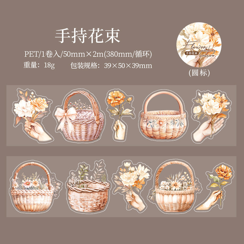 Flower Picking PET Tape – Flower Basket Series, 2m - ViktaShop