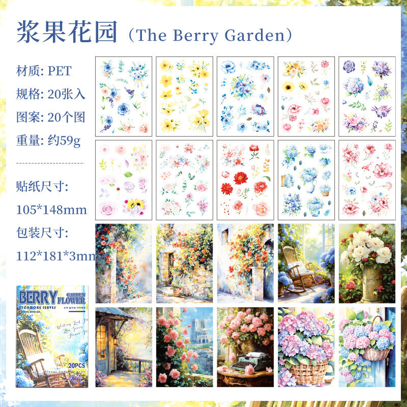 PET Sticker Book Garden Series, 4 Options - ViktaShop