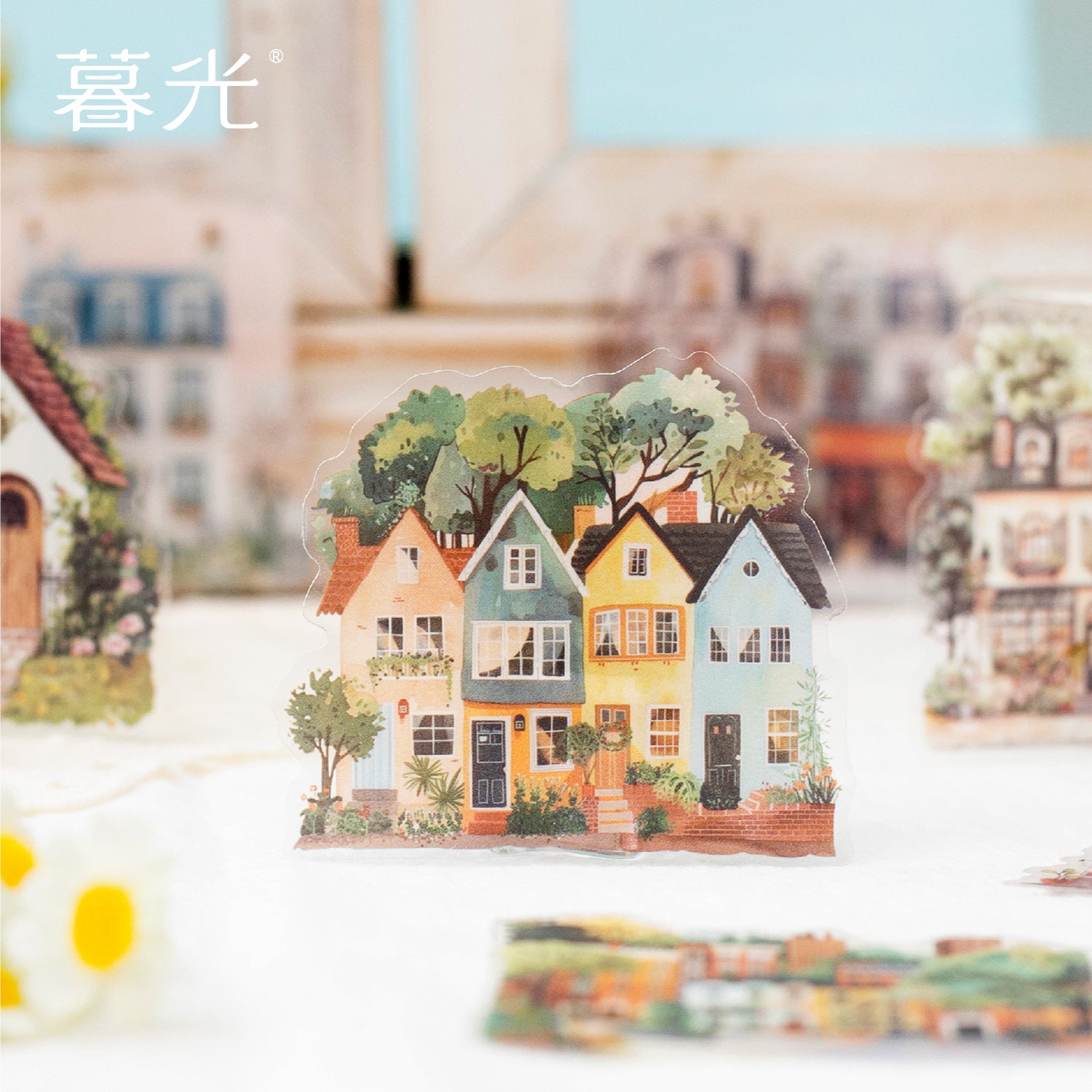 PET Stickers – Twilight City Wandering Series, Landscape Pack, 6 Options - ViktaShop