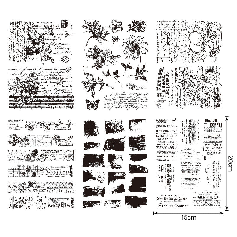 Retro Background Transparent Silicone Stamp