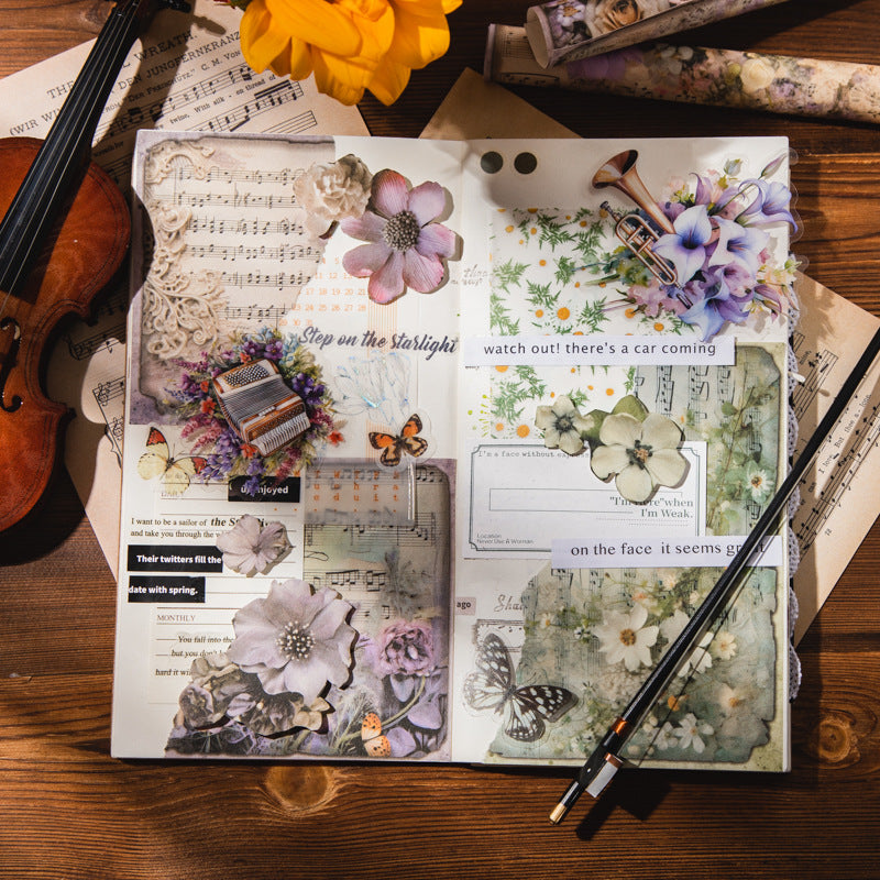 aterial Paper - Flower Melody Music Theme, 10 Pcs - ViktaShop