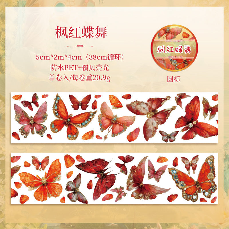 Butterfly Dance Tape – PET Landscape Stickers Roll - 2m - ViktaShop