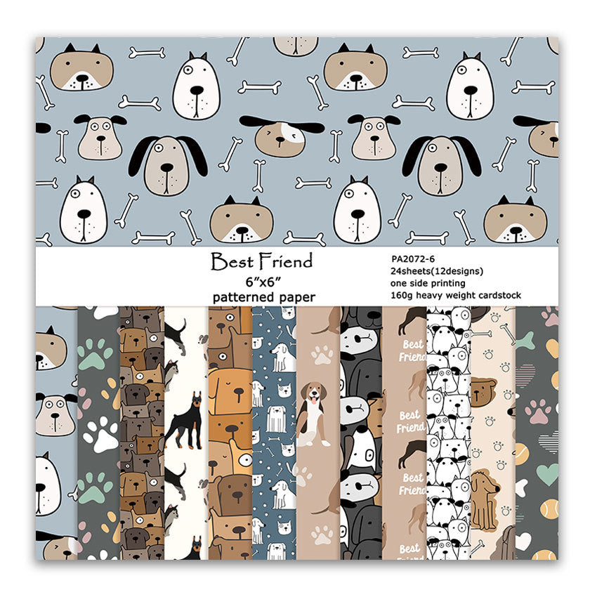 Best Friend Single-Sided Pattern Paper for DIY Album & Scrapbook - ViktaShop