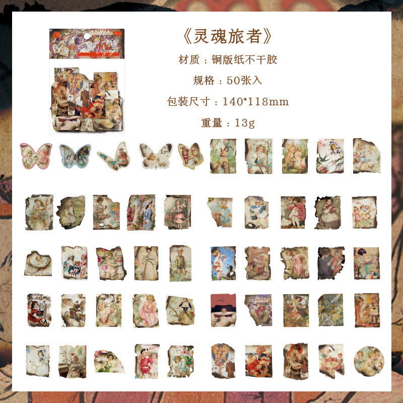 Sticker Bag - Warm Fire Shimmer Series, 50 Pcs - ViktaShop